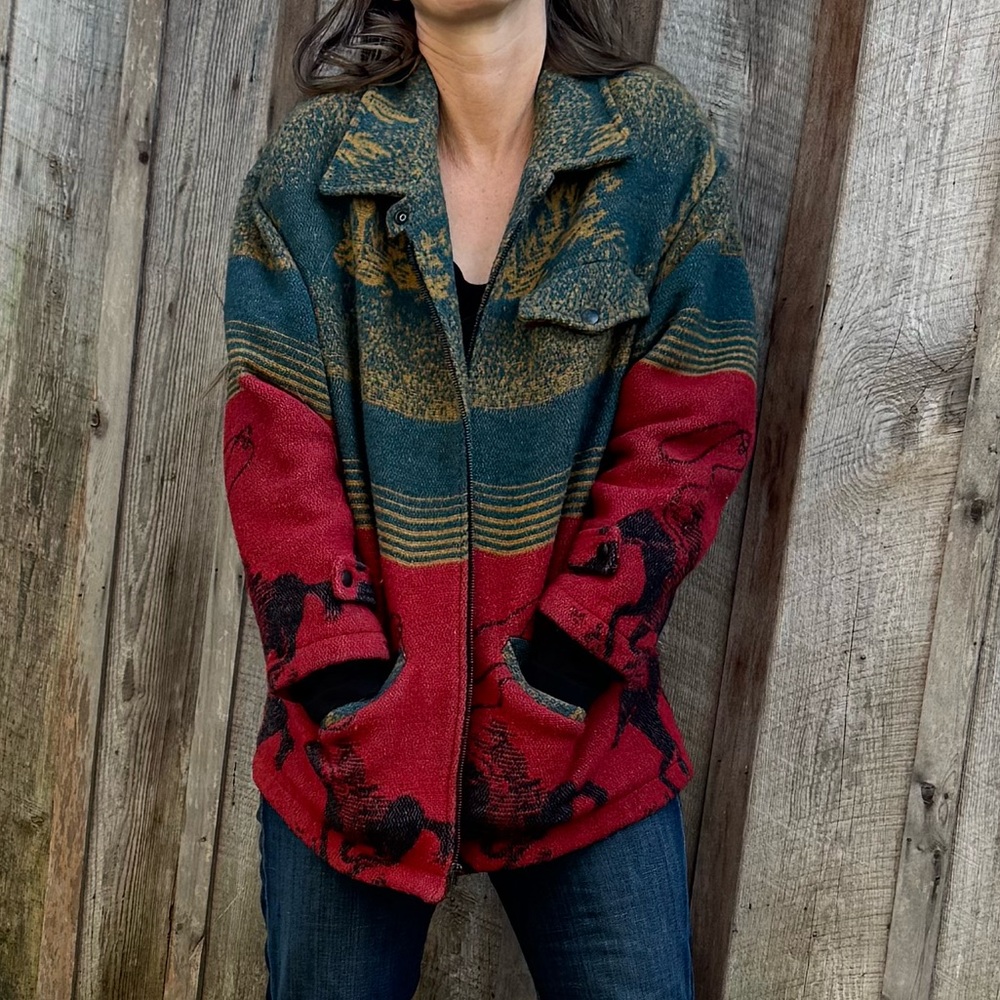 VTG 90s Bebe Furrina Wool Blend Jacket - Picture 4 of 11